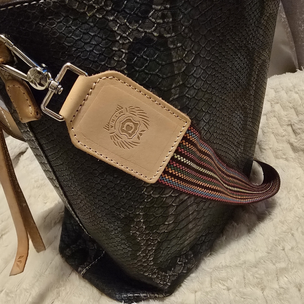 CONSUELA Rattler Hobo Tote Handbag With New Guitar Strap.